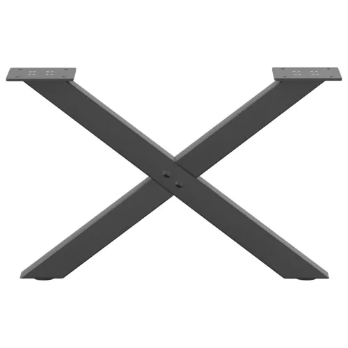  2 db antracitszürke X-alakú acél dohányzóasztal láb 50x(30-31) cm