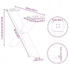  2 db antracitszürke X-alakú acél dohányzóasztal láb 50x(30-31) cm