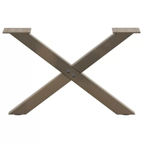  2 db X alakú natúr acél dohányzóasztal láb 50x(30-31) cm