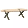  2 db X alakú natúr acél dohányzóasztal láb 50x(30-31) cm