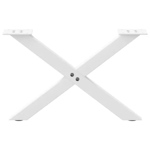 2 db fehér, X alakú acél dohányzóasztal láb 60 x (30-31) cm