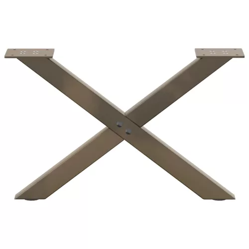  2 db X alakú natúr acél dohányzóasztal láb 60 x (30-31) cm