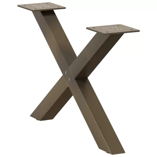  2 db X alakú natúr acél dohányzóasztal láb 60 x (30-31) cm