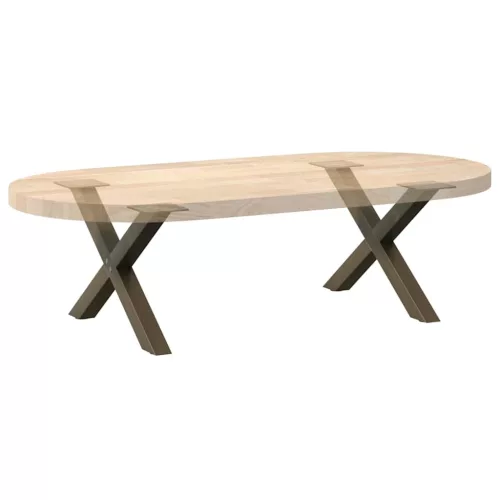  2 db X alakú natúr acél dohányzóasztal láb 60 x (30-31) cm