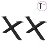 2 db fekete, X alakú acél dohányzóasztal láb 70 x (30-31) cm