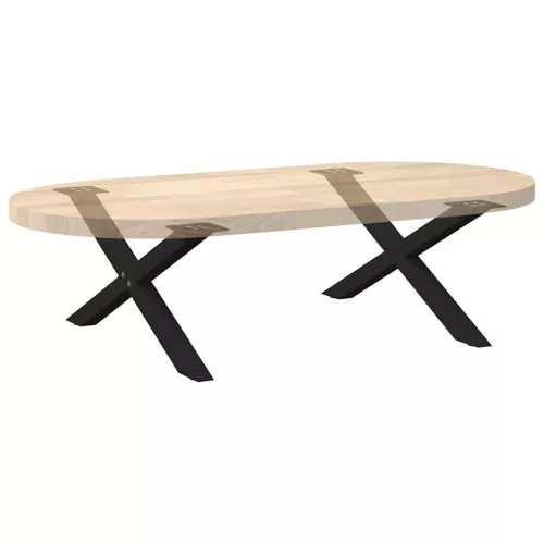 2 db fekete, X alakú acél dohányzóasztal láb 70 x (30-31) cm