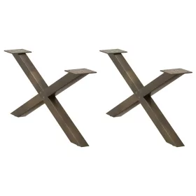    2 db X alakú natúr acél dohányzóasztal láb 70x(30-31) cm