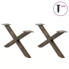  2 db X alakú natúr acél dohányzóasztal láb 70x(30-31) cm