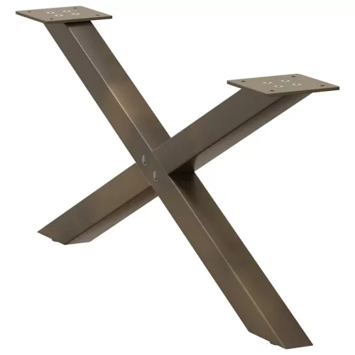  2 db X alakú natúr acél dohányzóasztal láb 70x(30-31) cm