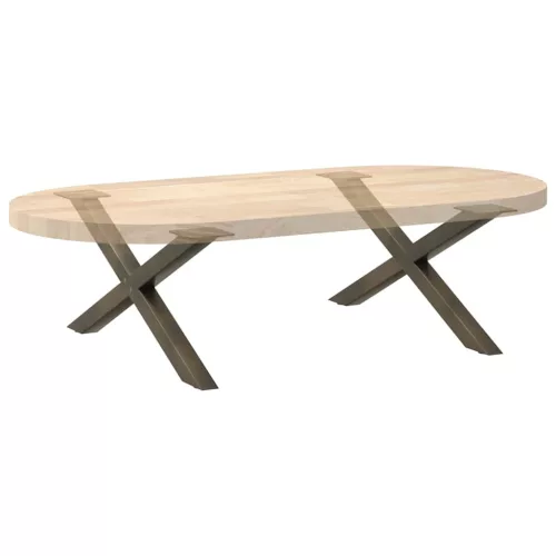  2 db X alakú natúr acél dohányzóasztal láb 70x(30-31) cm