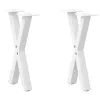  2 db fehér, X alakú acél dohányzóasztal láb 28 x (42-43) cm