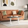  2 db fehér, X alakú acél dohányzóasztal láb 28 x (42-43) cm