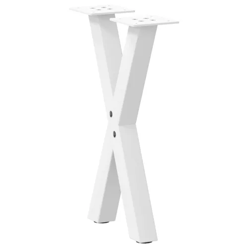  2 db fehér, X alakú acél dohányzóasztal láb 28 x (42-43) cm
