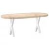  2 db fehér, X alakú acél dohányzóasztal láb 28 x (42-43) cm