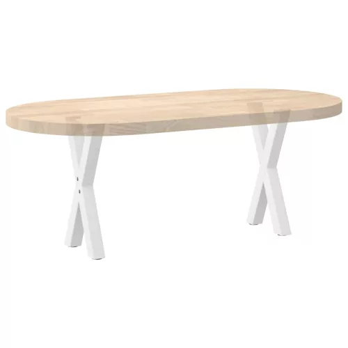  2 db fehér, X alakú acél dohányzóasztal láb 28 x (42-43) cm