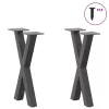  2 db antracitszürke X-alakú acél dohányzóasztal láb 28 x (42-43) cm