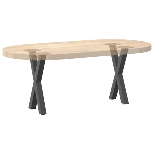  2 db antracitszürke X-alakú acél dohányzóasztal láb 28 x (42-43) cm