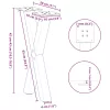  2 db antracitszürke X-alakú acél dohányzóasztal láb 28 x (42-43) cm