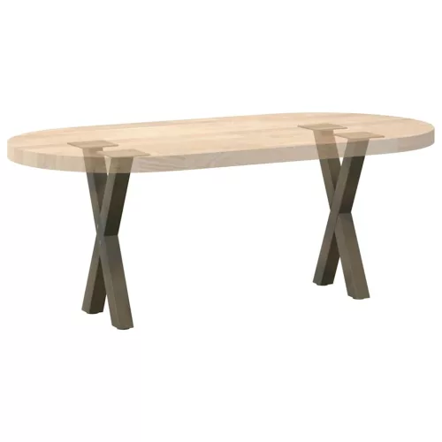  2 db X alakú natúr acél dohányzóasztal láb 28 x (42-43) cm