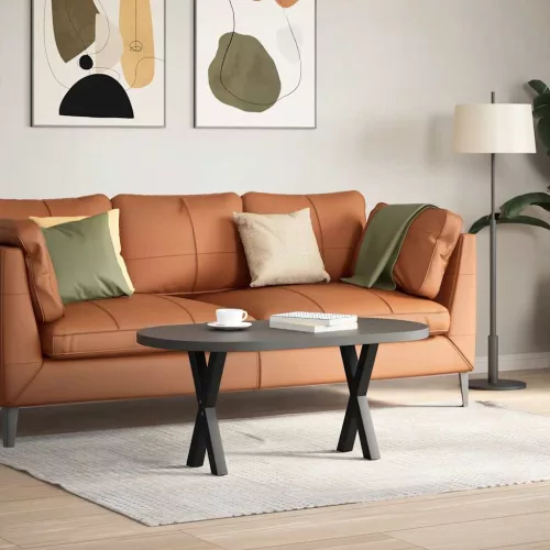  2 db fekete, X alakú acél dohányzóasztal láb 38 x (42-43) cm