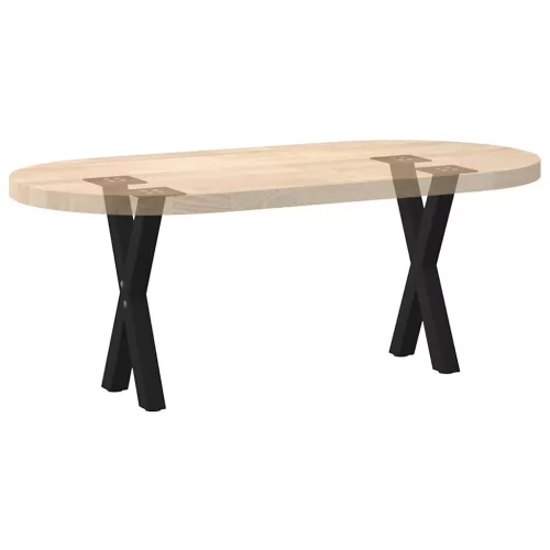  2 db fekete, X alakú acél dohányzóasztal láb 38 x (42-43) cm