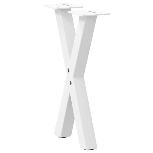  2 db fehér, X alakú dohányzóasztal láb, 38 x (42-43) cm, acél