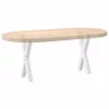  2 db fehér, X alakú dohányzóasztal láb, 38 x (42-43) cm, acél