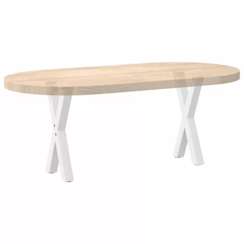  2 db fehér, X alakú dohányzóasztal láb, 38 x (42-43) cm, acél