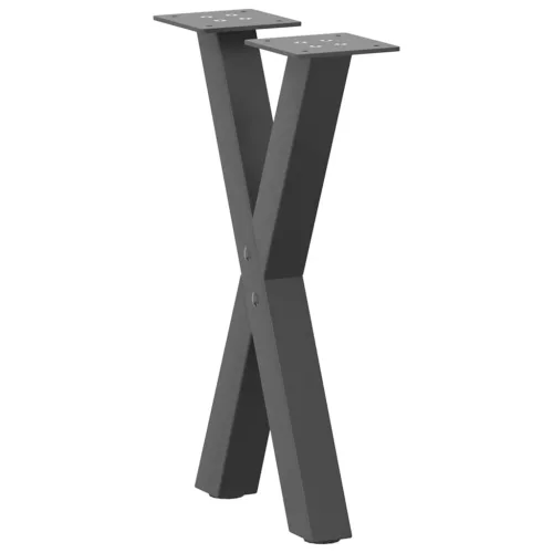  2 db antracitszürke X-alakú acél dohányzóasztal láb 38x(42-43) cm