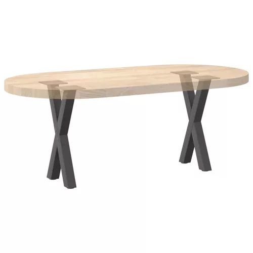  2 db antracitszürke X-alakú acél dohányzóasztal láb 38x(42-43) cm