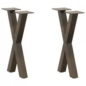    2 db X alakú natúr acél dohányzóasztal láb 38x(42-43) cm