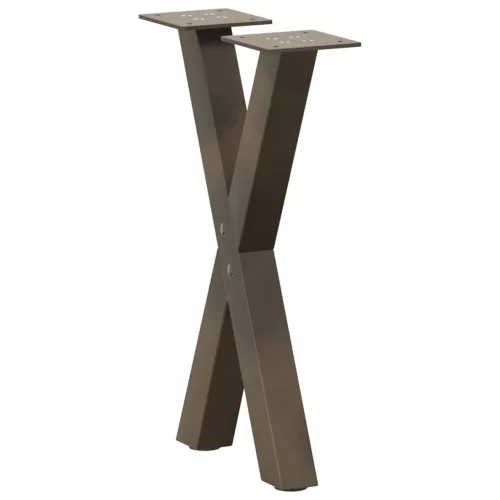  2 db X alakú natúr acél dohányzóasztal láb 38x(42-43) cm