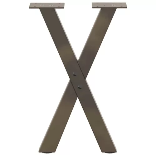  2 db X alakú natúr acél dohányzóasztal láb 38x(42-43) cm