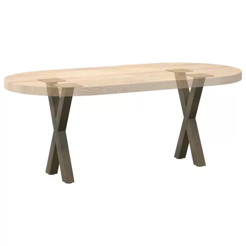  2 db X alakú natúr acél dohányzóasztal láb 38x(42-43) cm