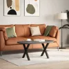 2 db fekete, X alakú acél dohányzóasztal láb 50 x (42-43) cm