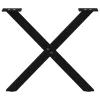  2 db fekete, X alakú acél dohányzóasztal láb 50 x (42-43) cm
