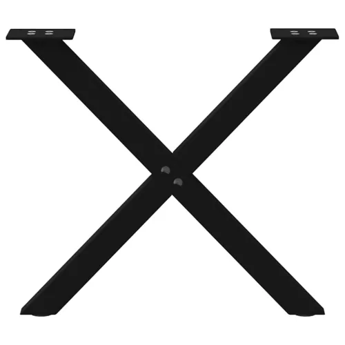  2 db fekete, X alakú acél dohányzóasztal láb 50 x (42-43) cm