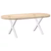  2 db fehér, X alakú acél dohányzóasztal láb 50 x (42-43) cm