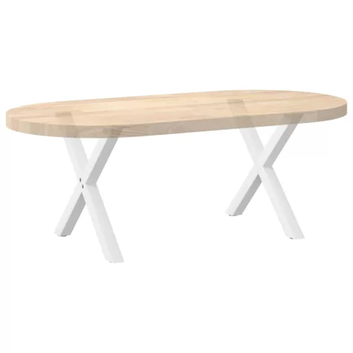  2 db fehér, X alakú acél dohányzóasztal láb 50 x (42-43) cm