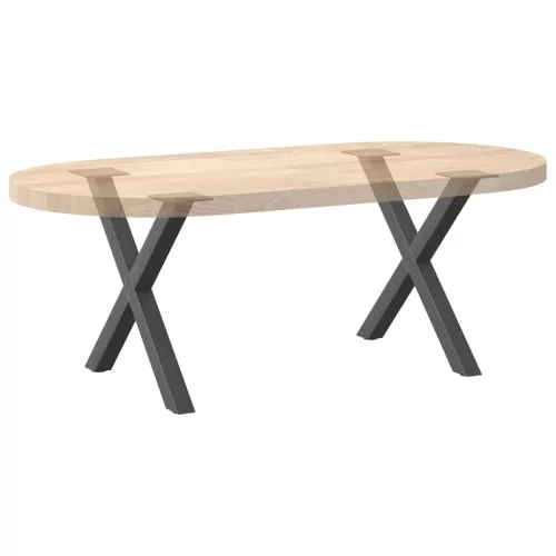  2 db antracitszürke X-alakú acél dohányzóasztal láb 50x(42-43) cm