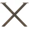  2 db X alakú natúr acél dohányzóasztal láb 50 x (42-43) cm