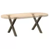  2 db X alakú natúr acél dohányzóasztal láb 50 x (42-43) cm