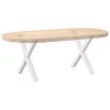  2 db fehér, X alakú acél dohányzóasztal láb 60 x (42-43) cm
