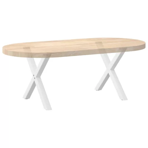  2 db fehér, X alakú acél dohányzóasztal láb 60 x (42-43) cm