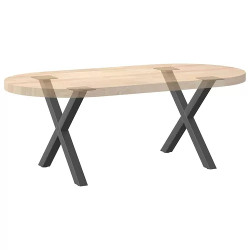  2 db antracitszürke X-alakú acél dohányzóasztal láb 60 x (42-43) cm