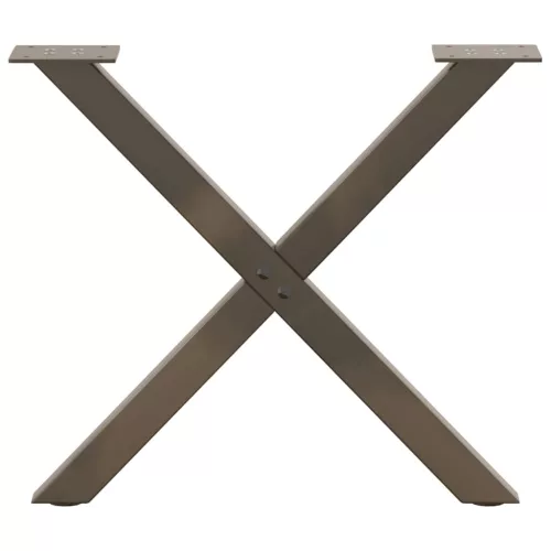  2 db X alakú natúr acél dohányzóasztal láb 60 x (42-43) cm