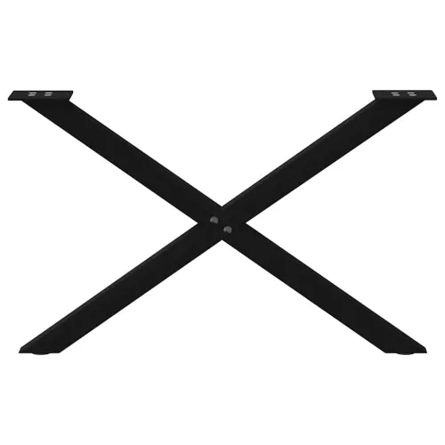  2 db fekete, X alakú acél dohányzóasztal láb 70 x (42-43) cm