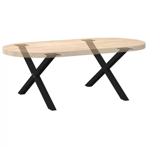  2 db fekete, X alakú acél dohányzóasztal láb 70 x (42-43) cm