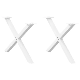    2 db fehér, X alakú dohányzóasztal láb 70 x (42-43) cm acél