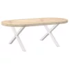  2 db fehér, X alakú dohányzóasztal láb 70 x (42-43) cm acél